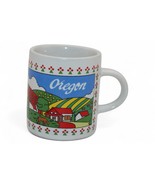 Vintage Oregon Souvenir Mini Mug With Farm Scene &amp; Red Floral Border - €8,68 EUR