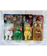  Rare Ty Beanie Babies Set – Maple, Erin, Glory &amp; Britannia – Mint in Pa... - $312.39 MXN