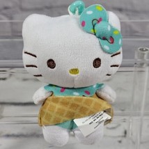 Hello Kitty Plush Keychain Plush Backpack Clipl Ice Cream Waffle Cone - £7.65 GBP