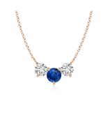 ANGARA 1.06 Ct Natural Blue Sapphire Pendant With Diamond in 14K Gold (AAA) - $4,117.48