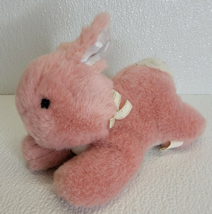 Vintage Dakin Pink and White Stuffed Plush Bunny Rabbit 1989 Silver Sparkle - £30.58 GBP
