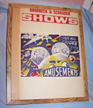 Framed Neal Walters Brodbeck &amp;  Schrader Amusement Shows Poster-Space Ag... - £54.72 GBP