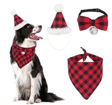 Personalized dog Santa hat, bandana and bow tie set - £27.23 GBP
