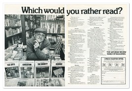 Print Ad Saturday Review Magazines Newsstand Vintage 1972 2-Page Advertisement - £9.83 GBP