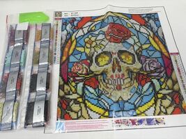 5D Diamond Paint By Number Kit Ekuxom Skull 14 x 14, New - $9.49