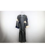 Vintage 60s 70s Streetwear Mens OSFA Color Block Belted Velour Bath Robe... - $1,033.97 MXN