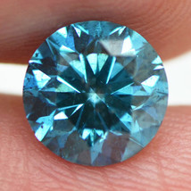 Blue Diamond Round Cut Fancy Loose 1.75 Carat SI1 Natural Enhanced 7.61X7.56 MM - £1,887.59 GBP