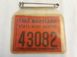 Vtg Collectible 1963 Maryland State Wide Hunter Hunting License With Holder - $49.95