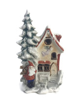 Santa Cottage Christmas Tree Porcelain Figurine Voigt Sitzendorf Candle B11 - $338.09 CAD