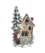 Santa Cottage Christmas Tree Porcelain Figurine Voigt Sitzendorf Candle B11 - $338.09 CAD