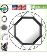 28.3&quot; Modern Black Geometric Wall Mirror with Mounting Brackets - Elegan... - $186.75 CAD