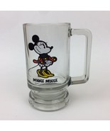 Minnie Mouse Glass Soda Pop Beer Mug 5.5” Tall 13 fl. oz. Used - £7.89 GBP