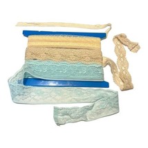 Vintage Lot of 3 different Lingerie Trim Wrights Set Of Floral Lace Roll apx 24y - £19.65 GBP