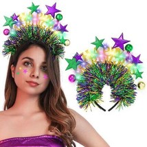 Light Up Headband LED Happy Mardi Gras Headbands Carnival Rave Festival Party Ha - £24.96 GBP