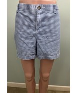 Old Navy Women&#39;s Blue/White Gingham Print 4&quot; Inseam Everyday Twill Short... - $24.15 CAD