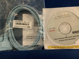 CISCO 72-3383-01, Compatible Rollover Console Cable, DB9 Female to RJ45, w/Disc - $6.59