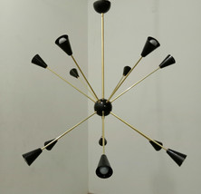 Black Unique Sputnik Atomic Chandelier Made From Brass - £469.04 GBP