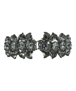 Vintage Monet Earrings Crystal Rhinestone Clip On Statement White Silver Tone - $24.00