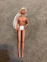 1966 Mattel Barbie Doll Twist And Turn Body Bendable Knees 1976 Head W/Earrings - $12.19