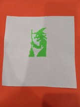 Completed Halloween Witch With Broom Finished Cross Stitch - £5.22 GBP