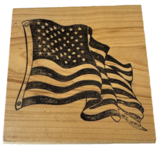 Touche Rubber Stamp Waving American Flag Patriotic Fourth of July Card Making - £7.16 GBP