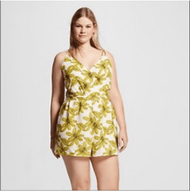 NWT Renn Yellow Aster Flower Romper Shorts Outfit 2X - $25.92