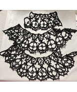 1800s Victorian Glass Beaded Trim On Cording Applique Collar Repair 5 Pe... - $2,158.41 MXN