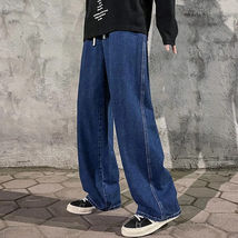 New Streetwear Loose Jeans Men Korean Style Fashion Loose Straight Wide ... - $24.99