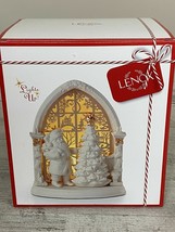 Lenox Lighted Santa Figurine  Pierced Golden Arch Illuminations Christmas NEW - £70.79 GBP