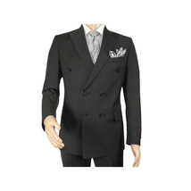 Men Suit BERLUSCONI Turkey 100% Italian Wool 180's Double Breasted #Ber23 Gray image 3