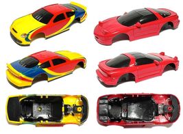 2pc ARTIN 1/43 Scale FORD vs CHEVY Taurus vs Firebird Slot Car Body Part... - $14.99