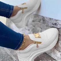  thick bottom solid color ladies vulcanized sneakers casual wedge walking shoes slip on thumb200