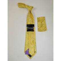 Men's Stacy Adams Tie and Hankie Set Woven Silky Fabric #Stacy18 Gold image 2