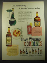 1956 Hiram Walker Cordials Ad - Cool entertaining.. in assorted summer colors - £14.65 GBP