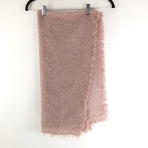 Lauren Conrad Womens Scarf Wrap Square Fringe Sequins Blush Pink 48x48 - £7.80 GBP
