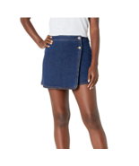 BB DAKOTA Women&#39;s Denim Wrap Cotton Mini Skirt Sz 8 DARK BLUE NWT - $38.42 CAD