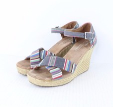 Toms Shoes Womens Size 8.5 Sienna Wedge Strappy Sandals Heels Multi-Colo... - $49.45