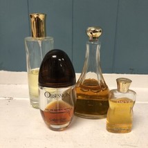 Vtg Perfume Cologne Aftershave USED LOT OF 4 Obsession Onyx VoluSps Lemon Lily + - $38.61