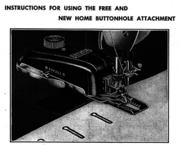 Free Westinghouse New Home BUTTONHOLE ATTACHMENT manual Hard Copy - $9.99
