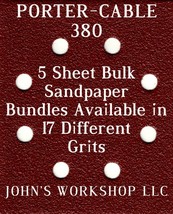 PORTER-CABLE 380 - 1/4 Sheet - 17 Grits - No-Slip - 5 Sandpaper Bulk Bundles - £3.98 GBP