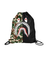 Half Shark Camo Drawstring Bag 16.5&quot;(W) x 19.3&quot;(H) - £22.02 GBP