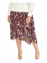 MSRP $95 Rachel Roy Womens Maroon Floral Midi A-Line Skirt Size 2X - £14.07 GBP