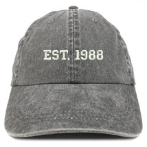 Trendy Apparel Shop EST 1988 Embroidered - 35th Birthday Gift Pigment Dyed Washe - £15.97 GBP