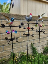 60&quot; Weathervane Metal Bird Stake, Yard Art, Garden Decor, CHOOSE Style - £46.28 GBP