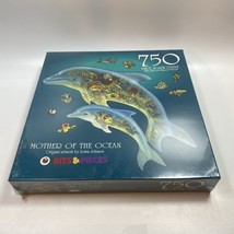 Bits &amp; Pieces Cork Jigsaw Puzzle 750 Shaped Pieces Dolphins Mother Of Oc... - $16.97