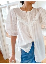 Ho elegant chic blouse shirt lace patchwork summer women blouse o neck hollow out sheer thumb200
