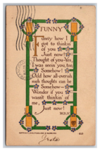 Funny Somehow I was Thinkin&#39; Of You Motto DB Postcard I21 - £4.76 GBP