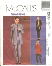 McCall&#39;s 2906 Misses &amp; Petite Unlined Jacket,Top &amp; Pull-on Pants Pattern 16-18 - £9.11 GBP