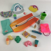 Our Generation OG Doll Accessory Lot Beach Vacation Seashells Body Board Battat  - £31.34 GBP