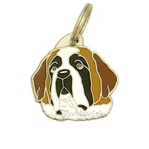 Dog name ID Tag, St. Bernard, Engraved, Personalized, Handmade - £15.91 GBP+